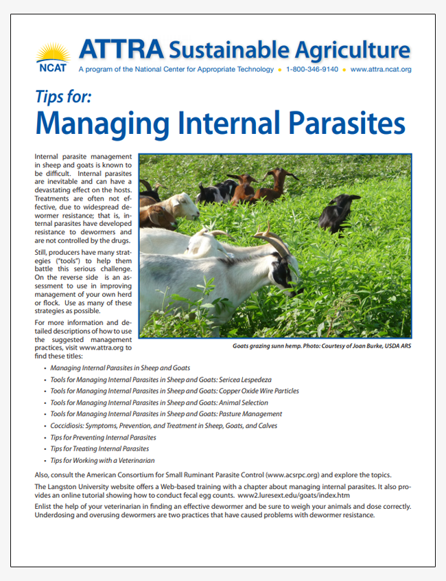 Tips for: Managing Internal Parasites