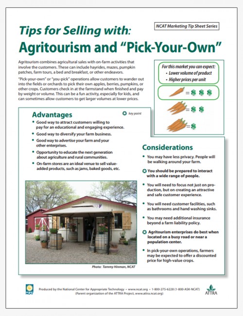 Tips for Selling with: Agritourism and "Pick-Your-Own"