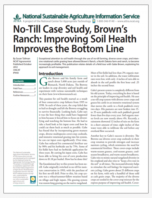 No-Till Case Study, Brown’s Ranch: Improving Soil Health Improves the Bottom Line