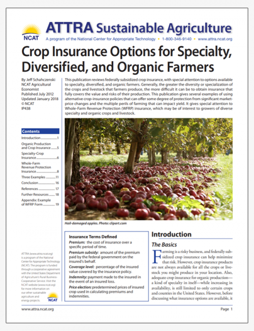Crop Insurance Options for Specialty, Diversified, and Organic Farmers