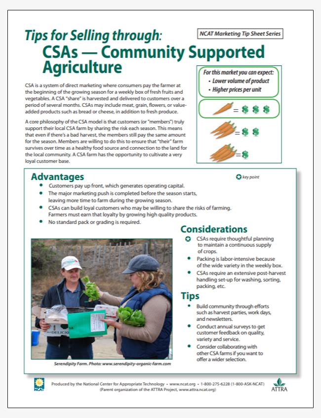 Tips for Selling through CSAs - Community Supported Agriculture