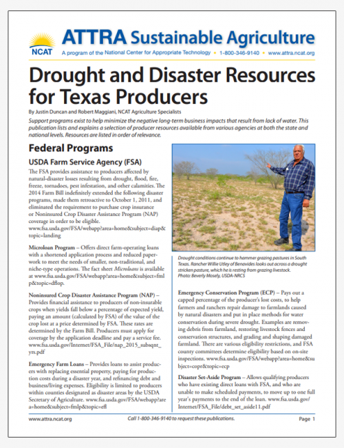 Drought and Disaster Resources for Texas Producers
