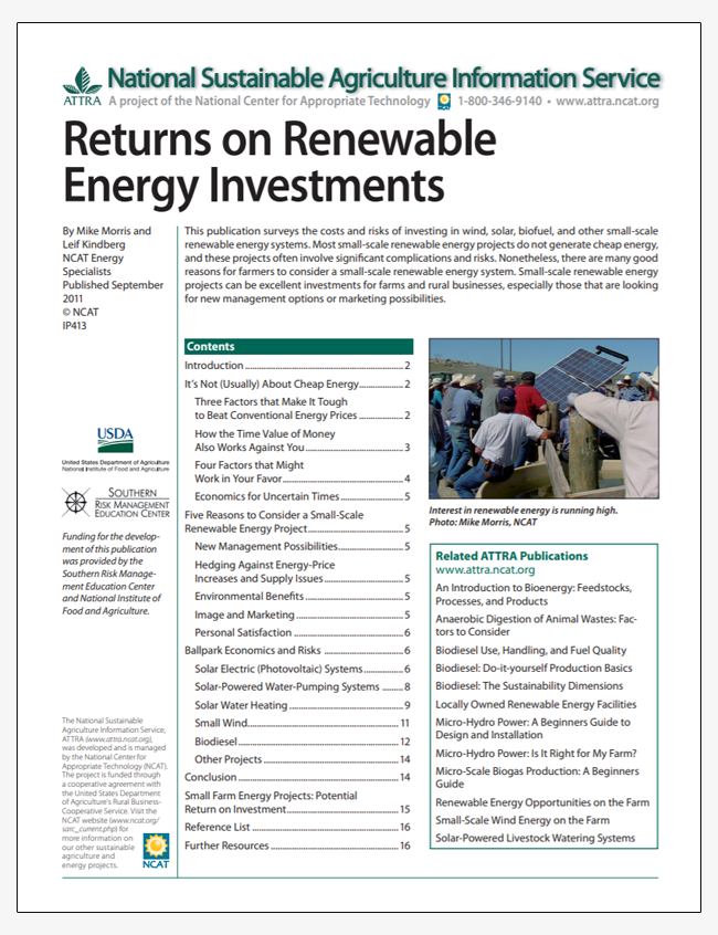 Returns on Renewable Energy Investments