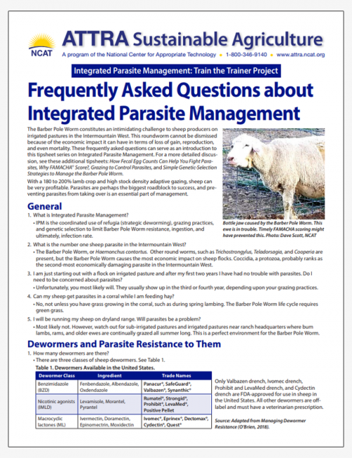 Frequently Asked Questions about Integrated Parasite Management