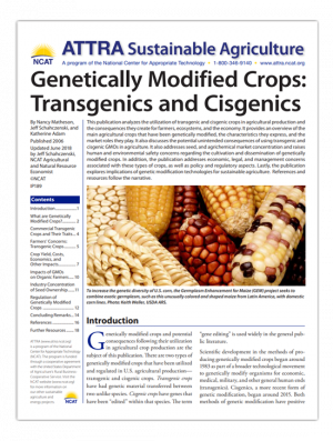 GENETICALLY MODIFIED CROPS: TRANSGENICS AND CISGENICS