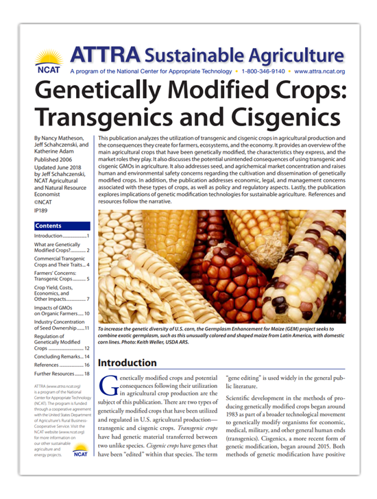 GENETICALLY MODIFIED CROPS: TRANSGENICS AND CISGENICS
