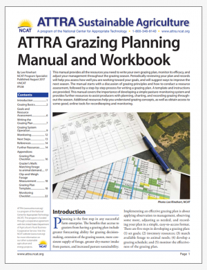 ATTRA Grazing Planning Manual and Workbook