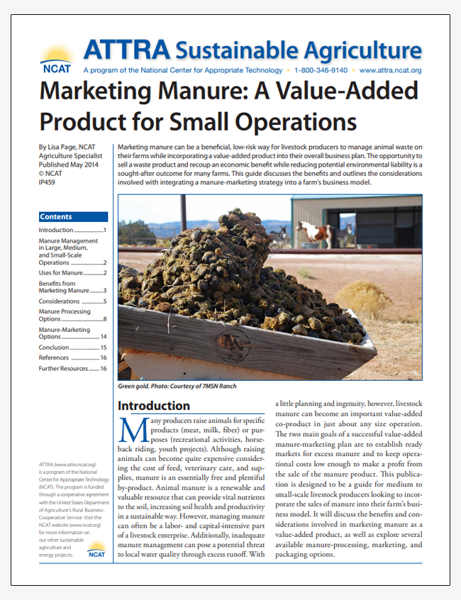 Marketing Manure: A Value-Added Product for Small Operations