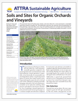 Soils and Sites for Organic Orchards and Vineyards
