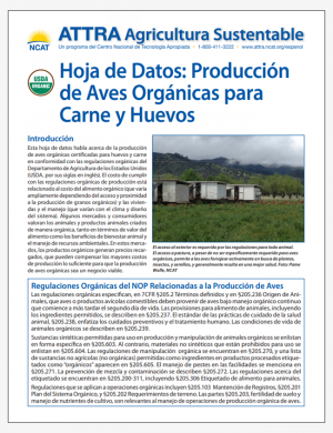 Hoja de Datos: Produccion de Aves Organicas para Carne y Huevos