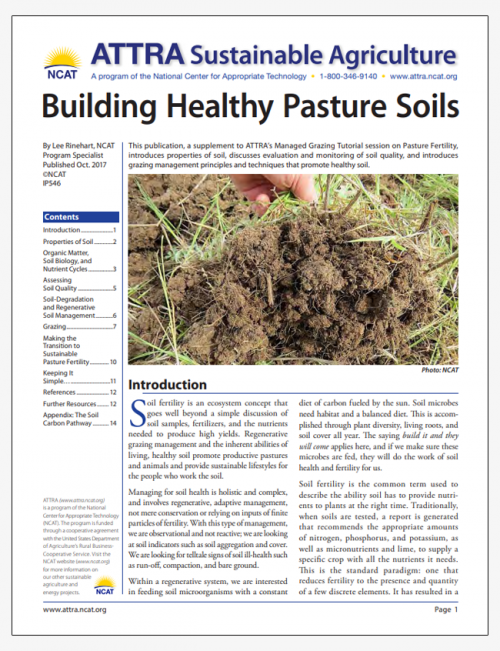 Building Healthy Pasture Soils | ATTRA | Sustainable Agriculture Project