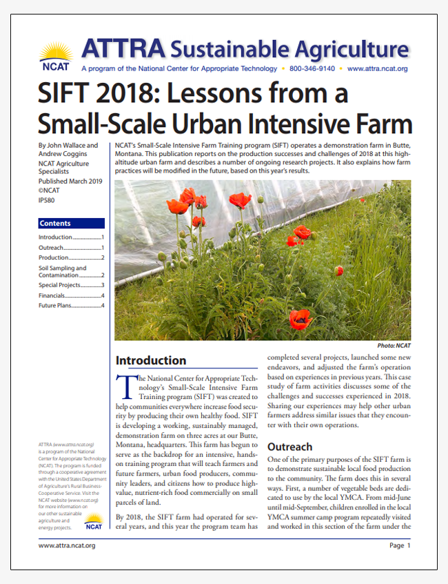 SIFT 2018: Lessons from a Small-Scale Urban Intensive Farm