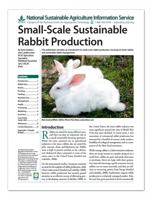Sustainable Rabbit Production