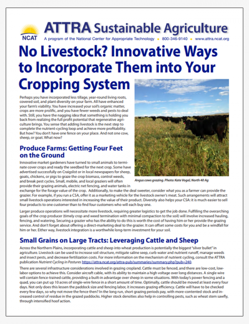 No Livestock? Innovative Ways to Incorporate them into Your Cropping System