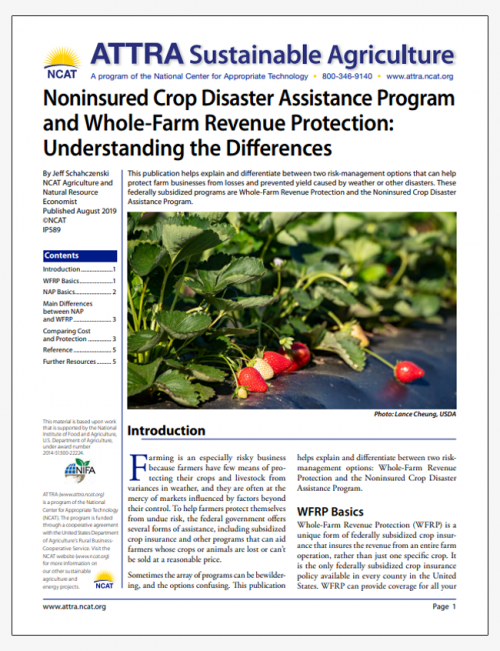 Noninsured Crop Disaster Assistance Program and Whole-Farm Revenue Protection: Understanding the Differences