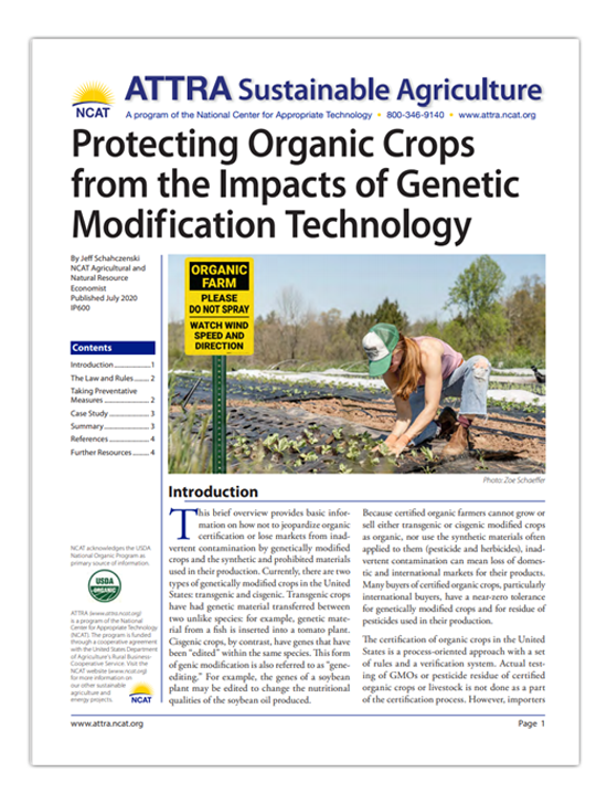 Protecting Organic Crops from the Impacts of Genetic Modification Technology