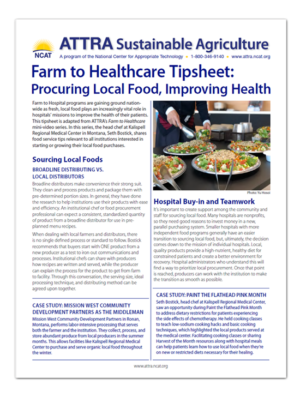 farm to healthcare tipsheet cover art