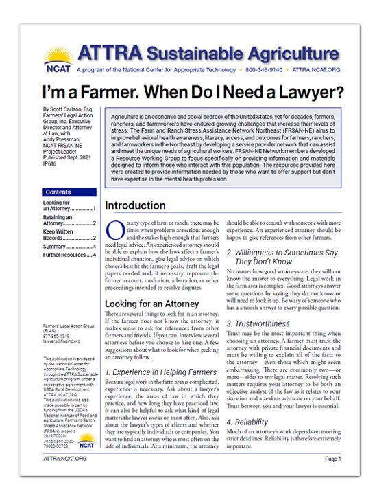 I'm a Farmer. When Do I need a Lawyer?