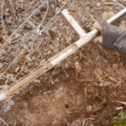 Utilice una sonda o pala de suelo en su campo para tomar muestras de suelo a 6 pulgadas de profundidad