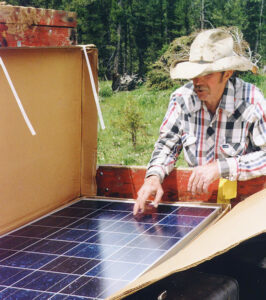 solar dealer inspecting panel