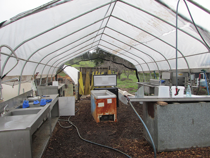 A typical on-farm processing setup
