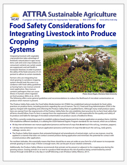 Food Safety Considerations For Integrating Livestock Into Produce