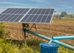 A solar-powered water pump