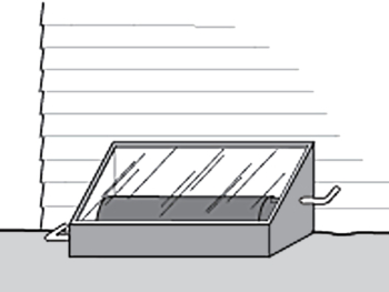 illustration of a breadbox batch solar water system