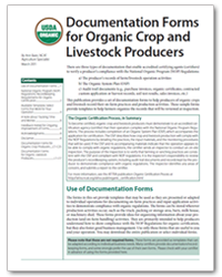 documentation forms for organic crop and livestock producers