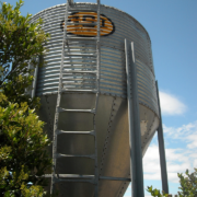 grain silo with ladder to access the top