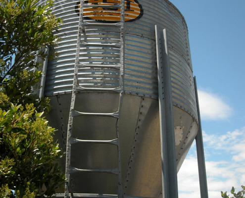 grain silo with ladder to access the top