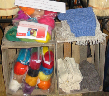 wool yarn on display