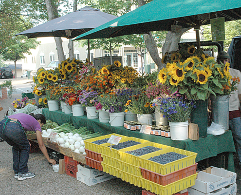 farmers market flower stand
