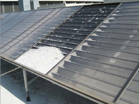 Frozen solar water-heating collectors