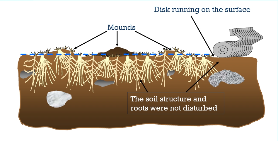 Diagram of surface disking