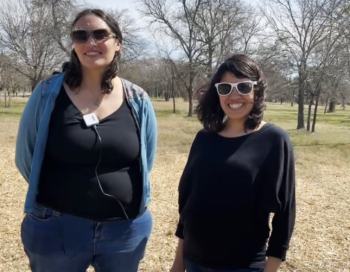 Leah Gibson, Conservation Program Coordinator with the City of Austin'sWatershed Protection Department, and Sari Albornoz, Community Engagement Planner at the City of Austin. 