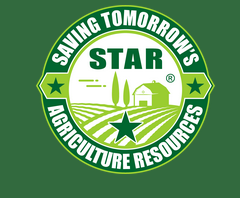 STAR program logo, white text on green background and green text on white background