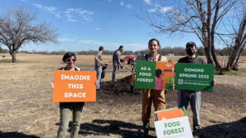 During the planning phase of the food forest, organizers placed signs around the city with a QR code link to ananonymous survey where people could input ideas about what kinds of plants and other features they wanted to see in the food forest. 