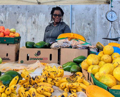Woman selling fruit in the US Virgin Islands