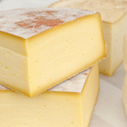 stacked, cut wedges of cheese