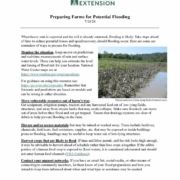 first page of factsheet with text and picture of flooded farmland