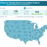 USDA Climate-Smart Commodities project map showing U.S. states