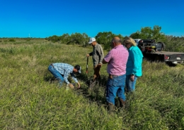 Texas Grazing Lands Coalition meets with Servando Leal in the field.