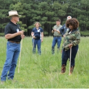 Photo of Dr. David Fernandez, UAPB, teaching at Grazing 101.