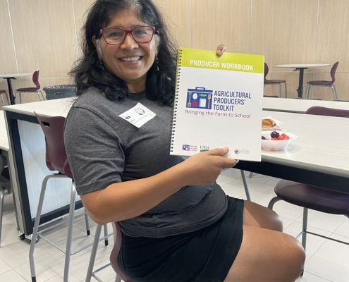 An attendee at the Bringing the Farm to School producer training