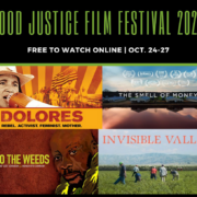 Food Justice Film Festival poster with film titles