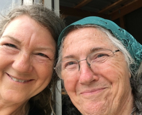 Linda and Janice taking a selfie, smiling into the camera.