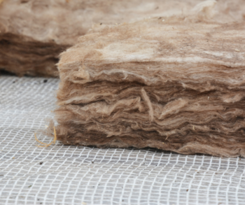 Close-up photo of a cross-section of wool insulation. 