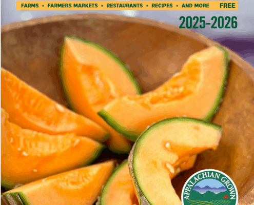 Cover of ASAP Local Food Guide, with title and image of bowl of sliced melon.