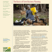 publication cover with photo of person with goats, title and text